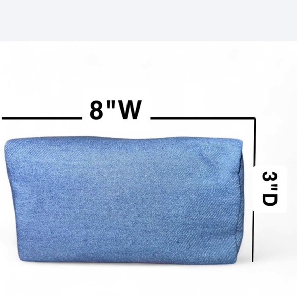 Juicy Couture Blue Denim Cosmetics Bag w/ Bonus Travel Bottle - Picture 7 of 12